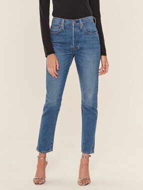 NWT $128 Levi's 501 High Waist Slim Straight Skinny Jeans